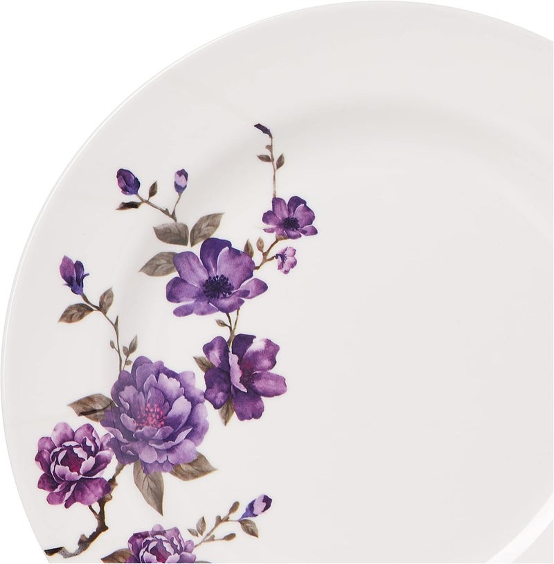 دينويل صحن حساء بشكل زهور أبيض/أرجواني/أخضر 9بوصة - Image 4