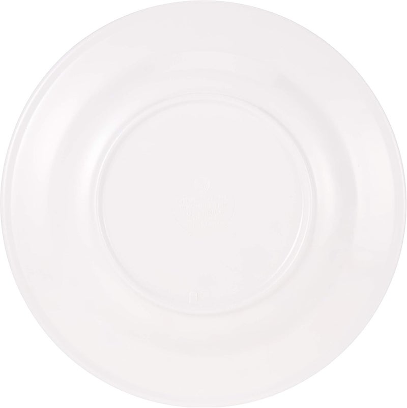 دينويل طبق شوربة كلاسيكي من الميلامين بتصميم مطبوع عليه أوراق شجر أبيض/أصفر 9بوصة - Image 3