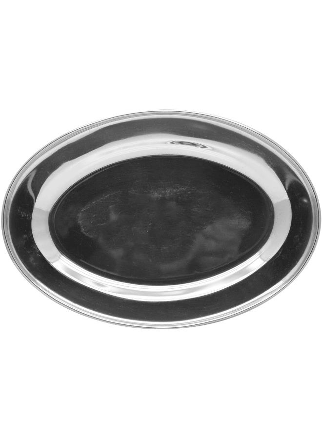 راج صينية بيضاوية ستانلس ستيل فضي 14.5x20سم - Image 3