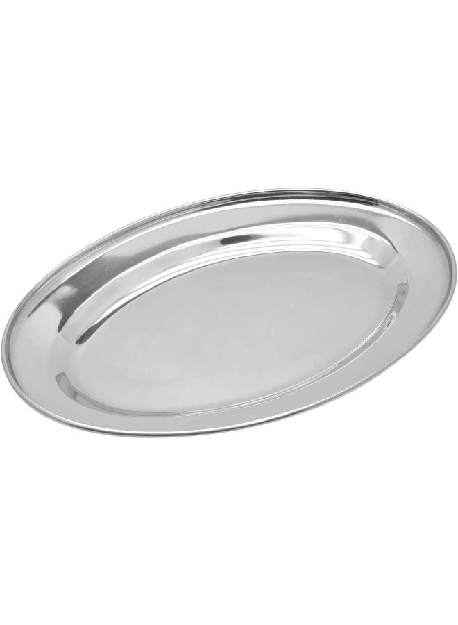 راج صينية بيضاوية ستانلس ستيل فضي 14.5x20سم - Image 2