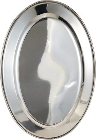 Raj Stainless Steel Oval Serving Tray, 30cm, OT0030, Rice Plate, Salad Plate, Side Plate, Platter, Serving Plate Silver - view 3