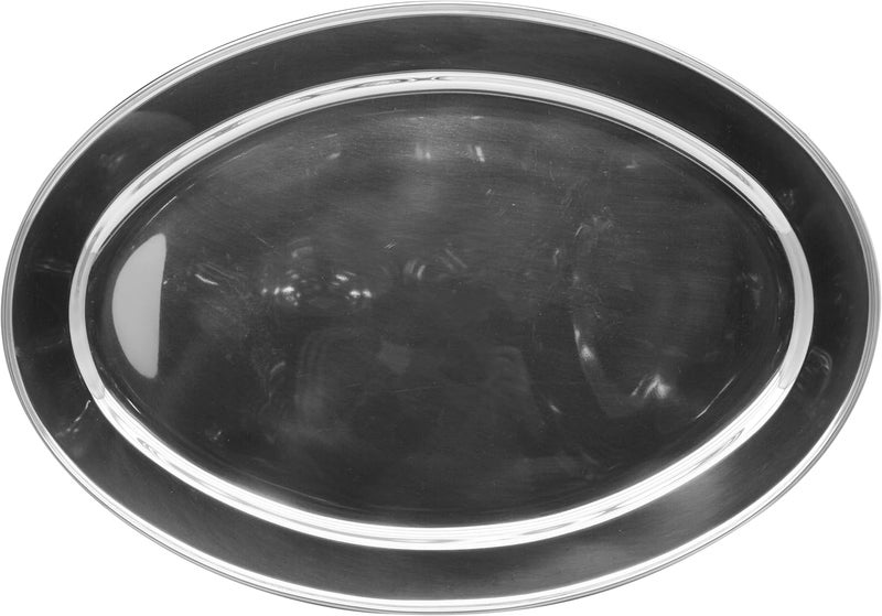 Raj Stainless Steel Oval Serving Tray, 60cm, OT0060, Rice Plate, Salad Plate, Side Plate, Platter, Serving Plate Silver 60cm - Image 3