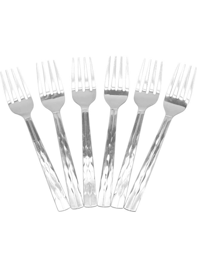 راج طقم شوك حلويات مكوّن من ست قطع من سيمفوني فضي - Image 1