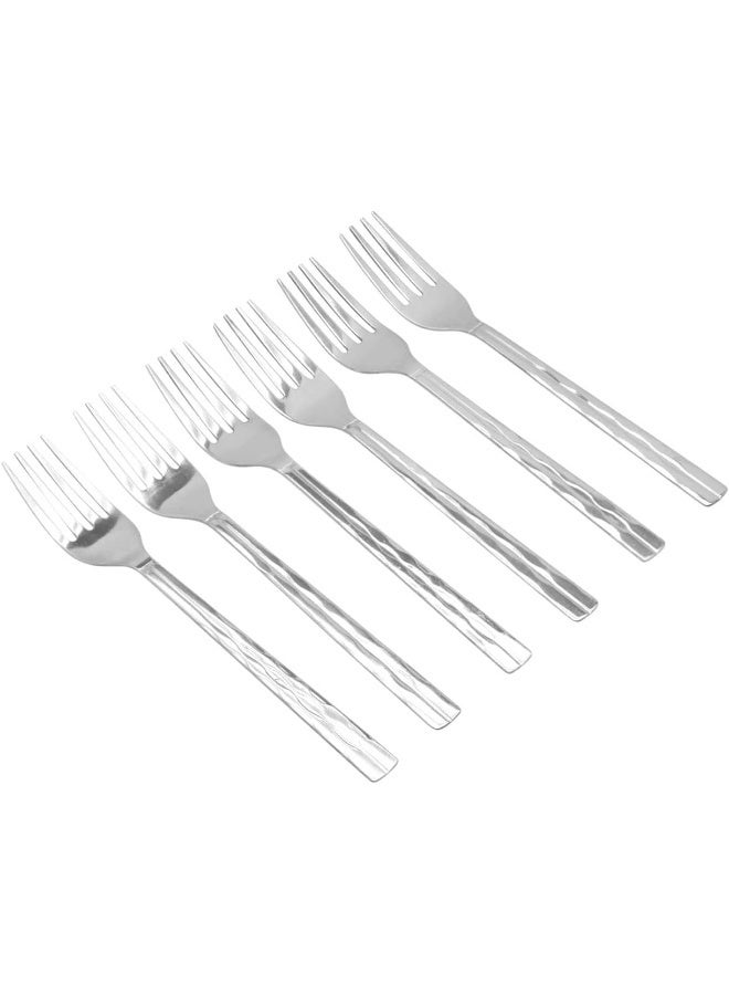 راج طقم شوك حلويات مكوّن من ست قطع من سيمفوني فضي - Image 2