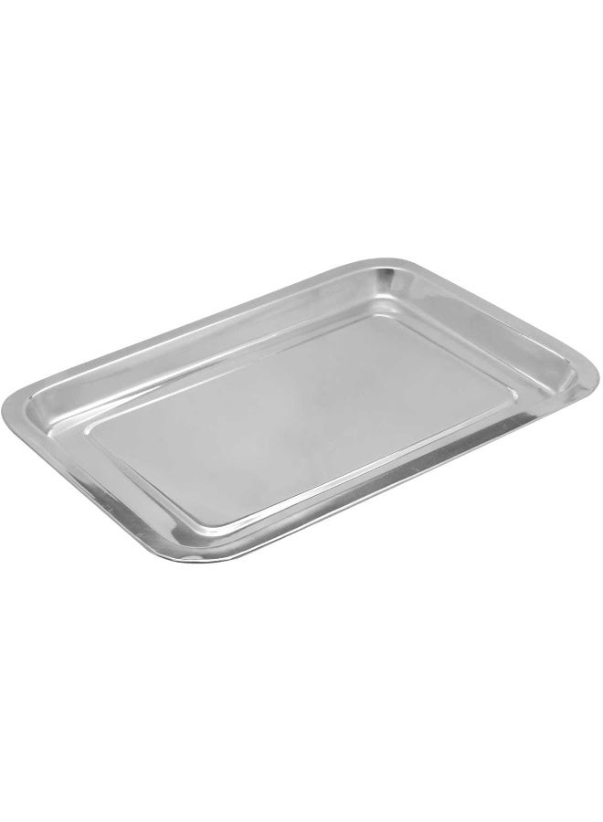 راج صينية من الستانلس ستيل لتقديم وجبات الطعام فضي 45x32x3.2سم - Image 2