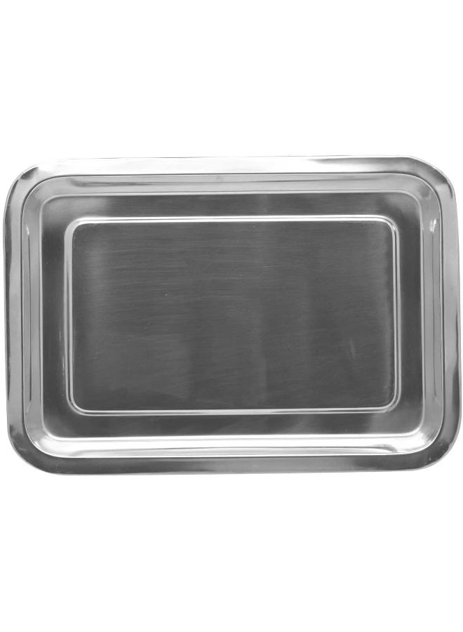 راج صينية من الستانلس ستيل لتقديم وجبات الطعام فضي 45x32x3.2سم - Image 3