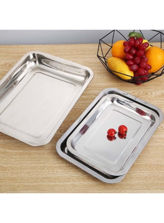 RAJ STEEL SERVING TRAY, 48 X 36 CM , SILVER, SST003 , 1 PC Silver 48x2.5x36cm - Image 5