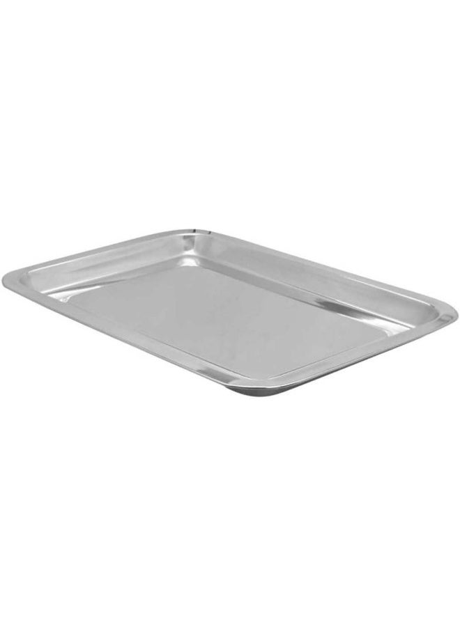 RAJ STEEL SERVING TRAY, 48 X 36 CM , SILVER, SST003 , 1 PC Silver 48x2.5x36cm - Image 4