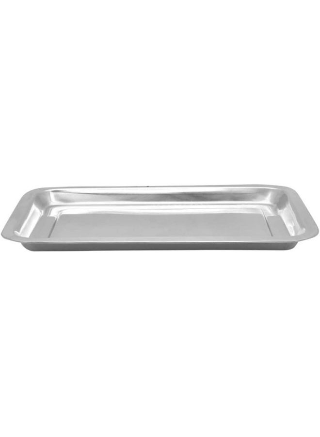RAJ STEEL SERVING TRAY, 48 X 36 CM , SILVER, SST003 , 1 PC Silver 48x2.5x36cm - Image 1