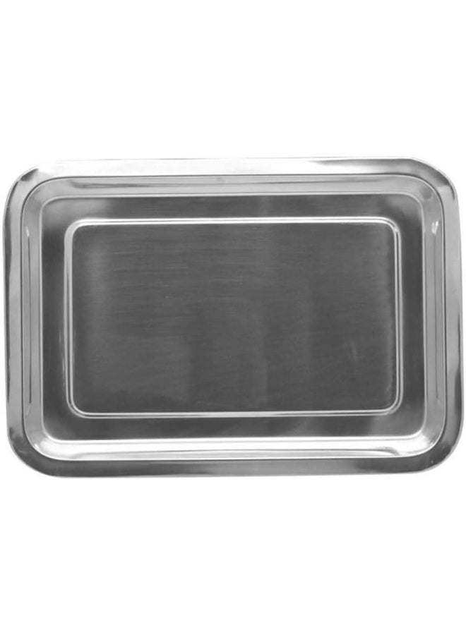 RAJ STEEL SERVING TRAY, 48 X 36 CM , SILVER, SST003 , 1 PC Silver 48x2.5x36cm - Image 3