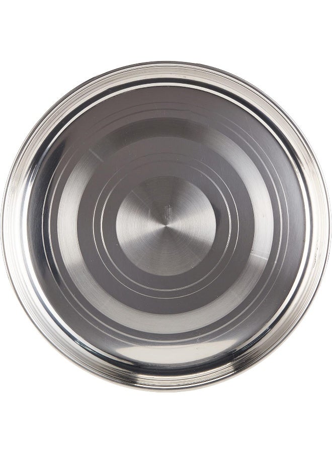 راج طبق من الستانلس ستيل فضي 41سم - Image 1