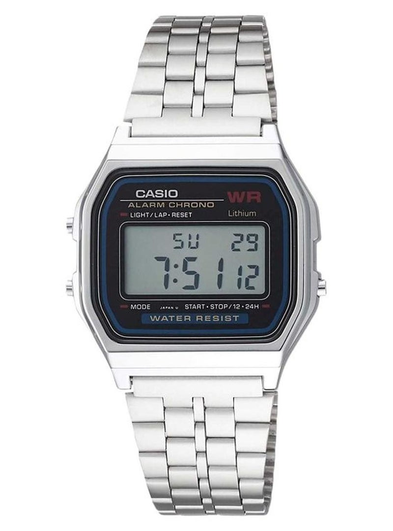 CASIO Men's Stainless Steel Digital Watch A159W-N1DF - 33 mm - Silver - Image 1