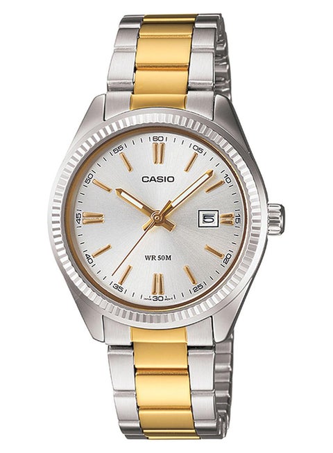 Women's Enticier Water Resistant Formal Analog Watch LTP-1302SG-7AVDF - 35 mm - Silver/Gold