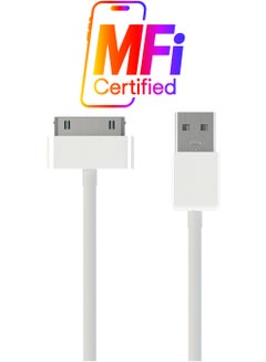 30-Pin To USB Charge And Sync Cable For Apple 30-Pin Devices, Universal Dock, iPod, iPhone And iPad White