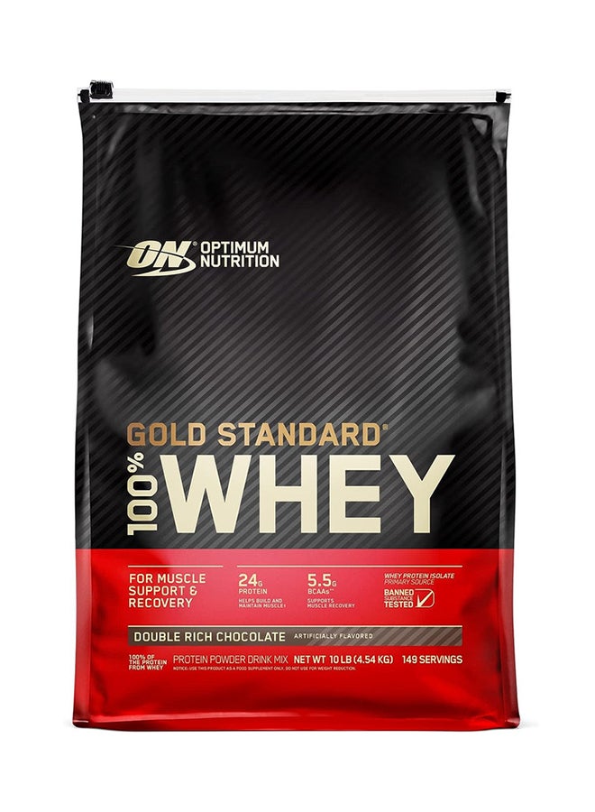 Optimum Nutrition - Gold Standard 100% Whey, Double Rich Chocolate 10lb - Image 1