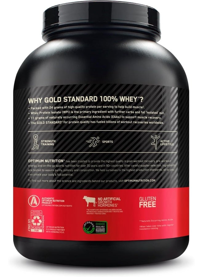 Gold Standard 100% Whey Protein Powder Primary Source Isolate, 24 Grams of Protein for Muscle Support and Recovery - Vanilla Ice Cream, 5 Lbs, 73 Servings (2.27 KG)