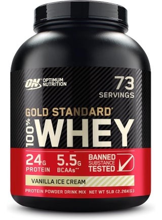 Gold Standard 100% Whey Protein Powder Primary Source Isolate, 24 Grams of Protein for Muscle Support and Recovery - Vanilla Ice Cream, 5 Lbs, 73 Servings (2.27 KG) - pnsku/N12393315A/45/_/1760794894/a1474a3d-075b-40f6-b36d-3b38b180851f