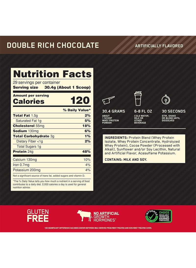 Optimum Nutrition Gold Standard 100 Percent Whey Protein - Double Rich Chocolate 2 Pound (Packaging May Vary)  - Image 2