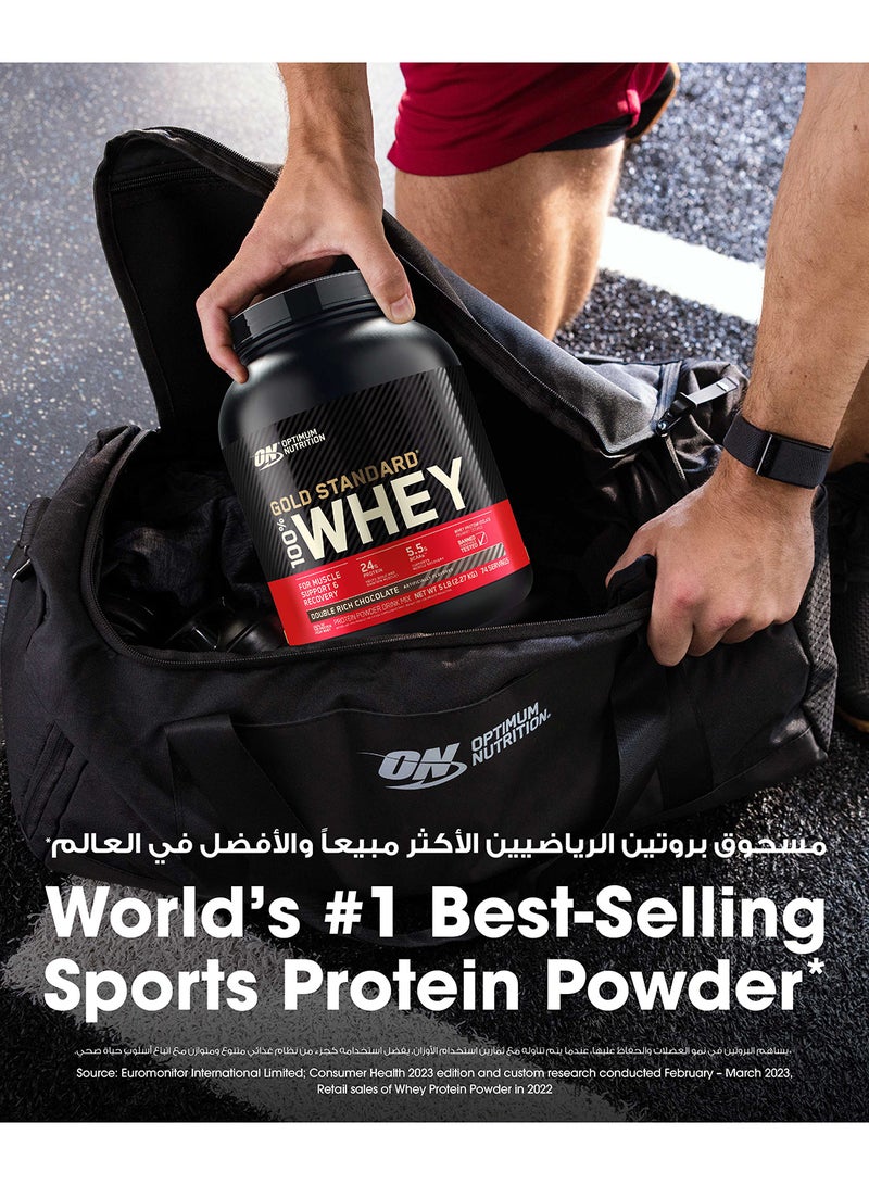 Optimum Nutrition - Gold Standard 100% Whey Protein Powder 5 Lbs Double Rich Chocolate - Image 1