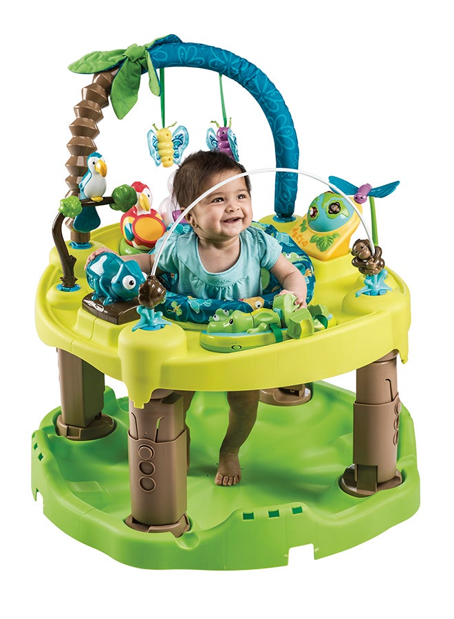 Exersaucer Life In The Amazon Triple Fun Bouncing Activity Saucer - Green