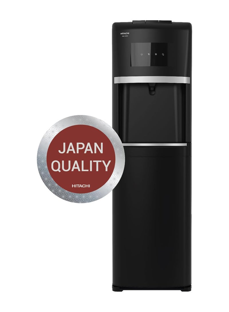 HITACHI - Water Dispenser, Bottom Loading, Hot Cold and Ambient Temperature, Japanese Quality Floor Standing Water Cooler, Child Safety lock, Best for Home, Office-Pantry HWD-B30000 Black - Image 1