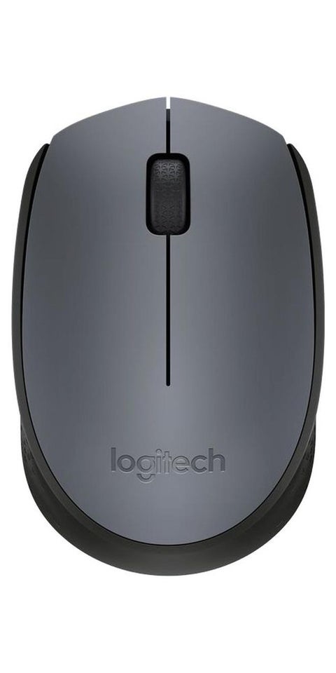 Logitech M170 Wireless USB Mouse, 2.4GHz Wireless Technology, Optical Tracking, Up to 10m Wireless Range, Grey/Black