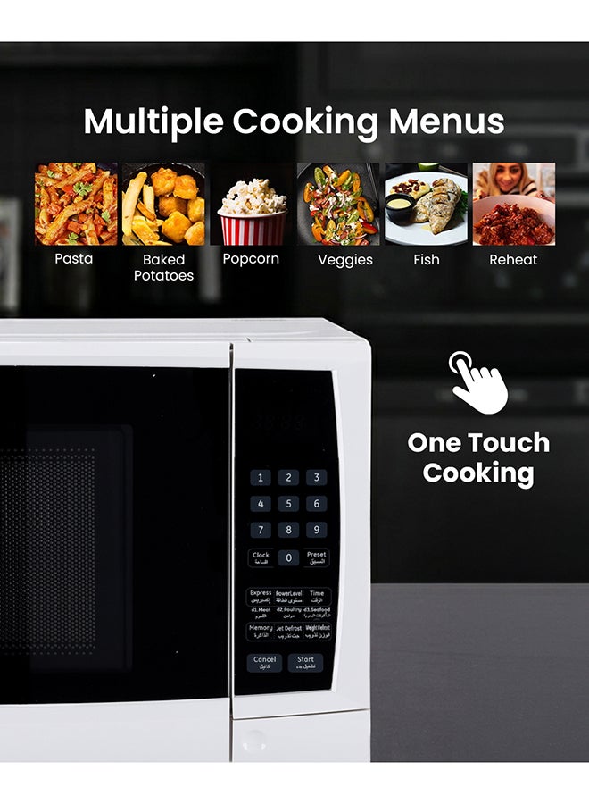 جيباس فرن ميكروويف رقمي مع درجة حرارة قابلة للتعديل ووظيفة مؤقت وظيفة إعادة التسخين وإزالة الجليد قفل للأطفال عناصر تحكم رقمية 20.0 لتر 1200.0 واط GMO1895-20LD أبيض 20 L 1200 W GMO1895-20LD أبيض - Image 4