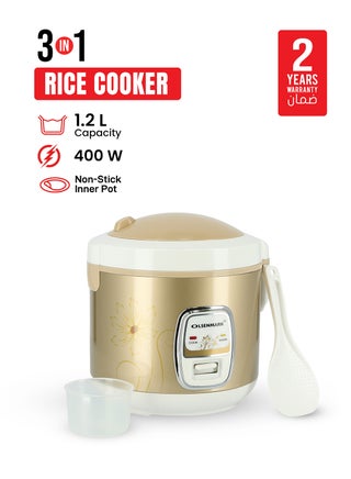 3-in-1 Rice Cooker with Non-Stick Inner Pot, Cook, Steam and Keep Warm Functions, Keeps Rice Warm for Up to 8 Hours, Easy to Clean, Durable and Tougher Outer Body 1.2 L 400 W OMRC2121NV Brown - pnsku/N12423463A/45/_/1751556850/7bf041c3-fb37-4639-b940-e6dc58a0823f