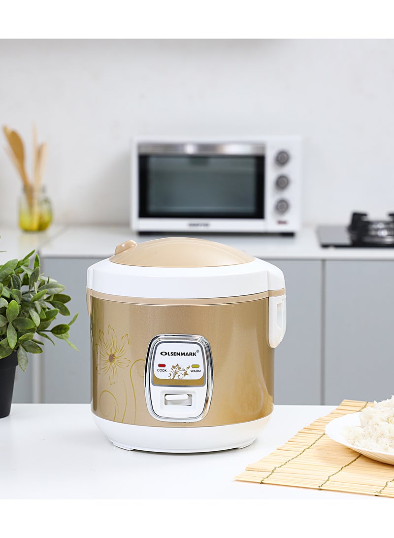 Olsenmark 3-in-1 Rice Cooker | Cook, Steam & Keep Warm Functions | Non-Stick Inner Pot | Durable & Easy to Clean 1.5 L 500 W OMRC2121H Brown - Image 2
