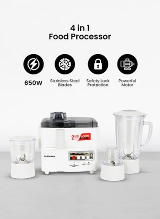 محضر طعام 4 في 1 (عصارة، ومطحنة، وخلاط متعدد الوظائف) 1.8 L 650 W OMSB2137J أبيض - pnsku/N12423466A/45/_/1737464650/3895cd2b-3c40-464c-b437-9a3d3e825968