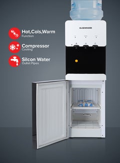 Olsenmark Water Dispenser with Refrigerator, Hot- Cold- Warm Function, OMWD1629 , Cold Temperature: 6-10C - Hot Temperature: <95C - ABS + Iron Side Panel - Heating Power 500W OMWD1629 White  - Image 2