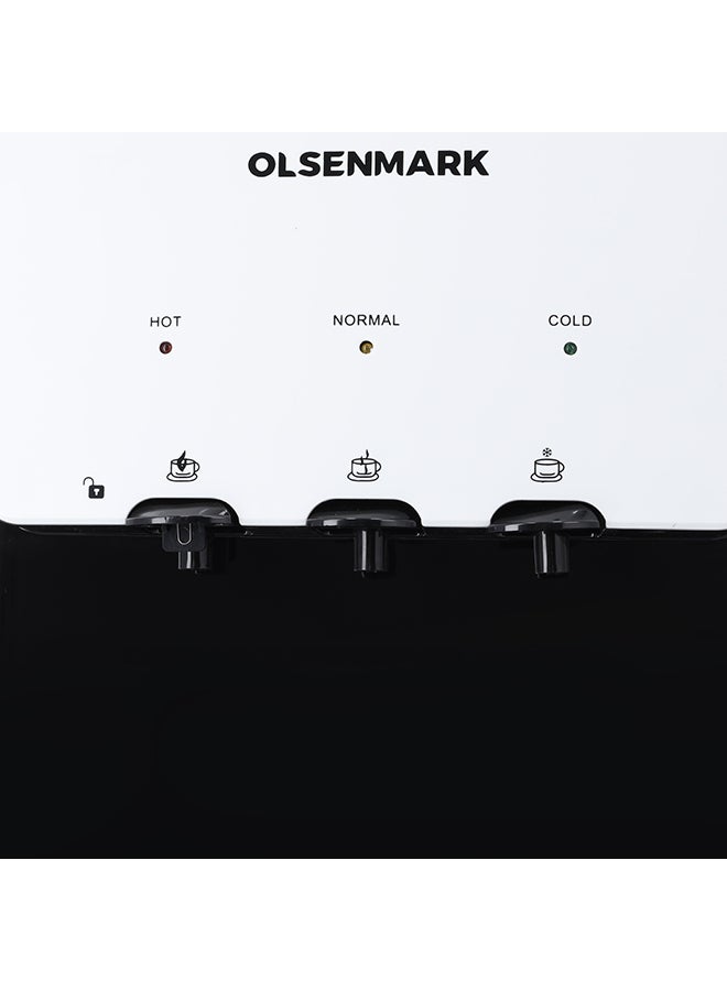 Olsenmark - Water Dispenser with Refrigerator, Hot- Cold- Warm Function, OMWD1629 , Cold Temperature: 6-10C - Hot Temperature: <95C - ABS + Iron Side Panel - Heating Power 500W OMWD1629 White - Image 1