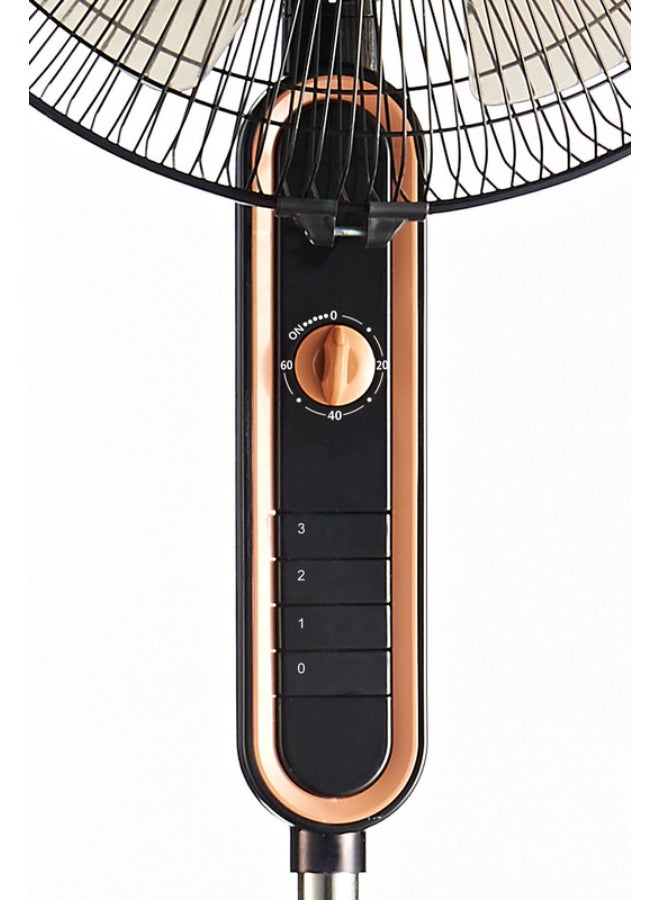 SONASHI - 16 Inch Stand Fan With 3 Speeds | Low Noise Motor With Oscillation Function | Height Adjustable Design With 5 Transparent Blades, And Korea Guard Ring SF-8025S Black - Image 1