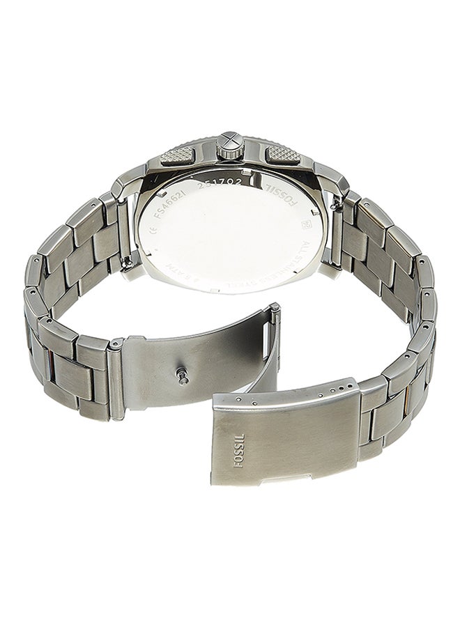 فوسيل ساعة يد بعقارب مقاومة للماء طراز FS4662 - 42 مم - فضي للرجال - Image 2