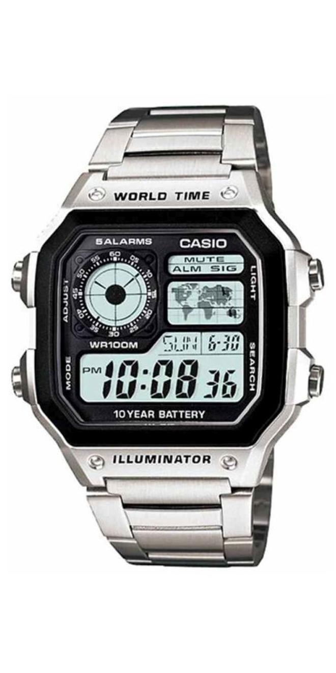CASIO Men's Youth Digital Watch AE-1200WHD-1A - 42 mm - Silver - Image 1