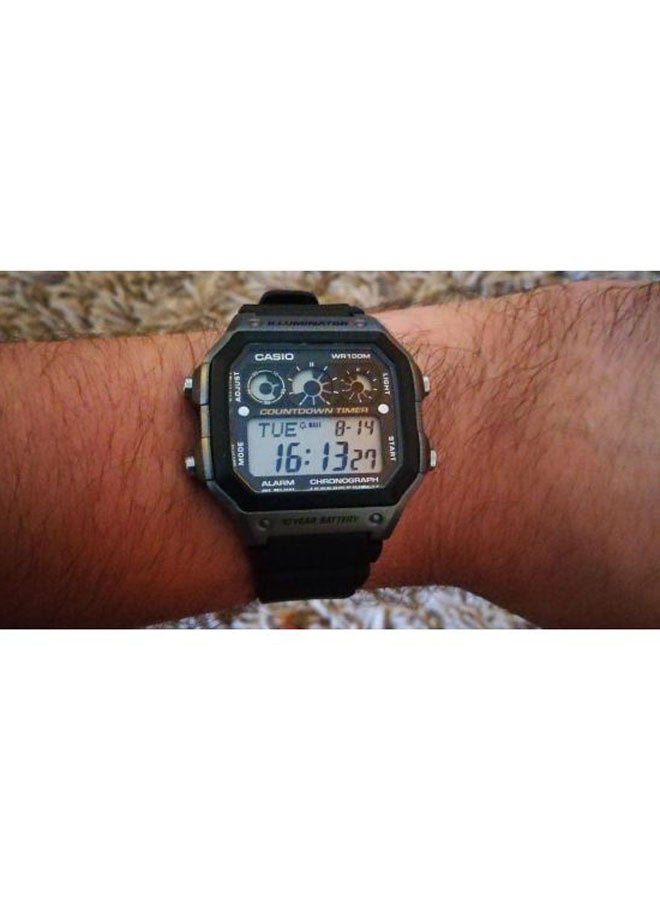 CASIO Men's Youth Series Water Resistant Digital Watch AE-1300WH-8A - 45 mm - Black - Image 4