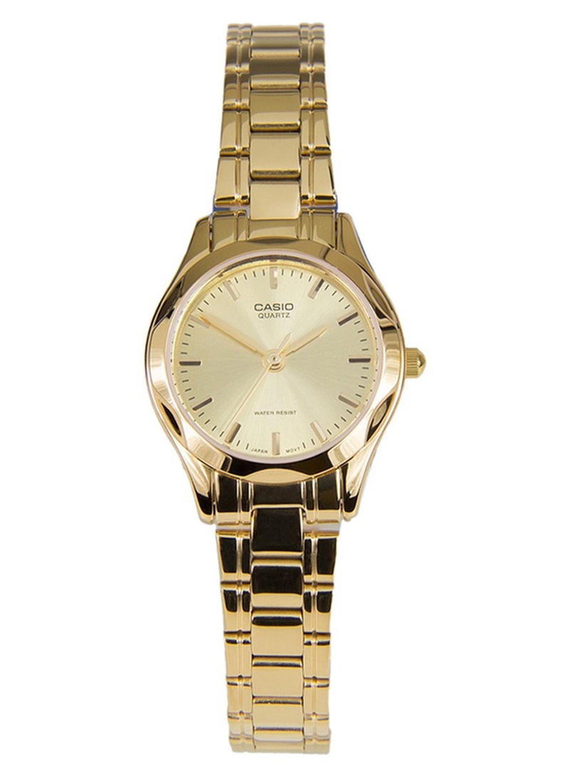 كاسيو ساعة يد بعقارب وسوار من الستانلس ستيل مقاومة للماء طراز LTP-1275G-9A - مقاس 25 مم - لون ذهبي للنساء - Image 1