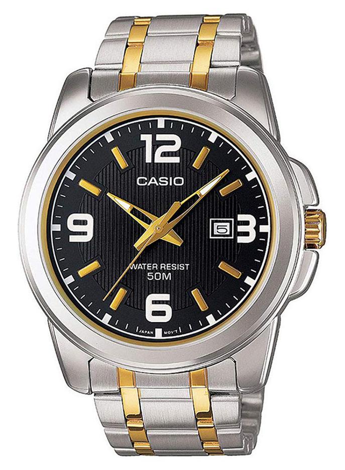 CASIO Men's Water Resistant Analog Watch MTP-1314SG-1A - 45 mm - Silver/Gold - Image 1