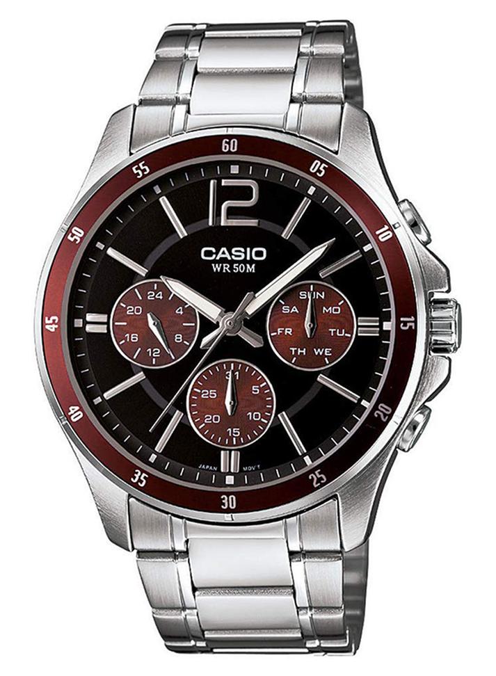 CASIO Men's Water Resistant Analog Watch MTP-1374D-5A - 44 mm - Silver - Image 1