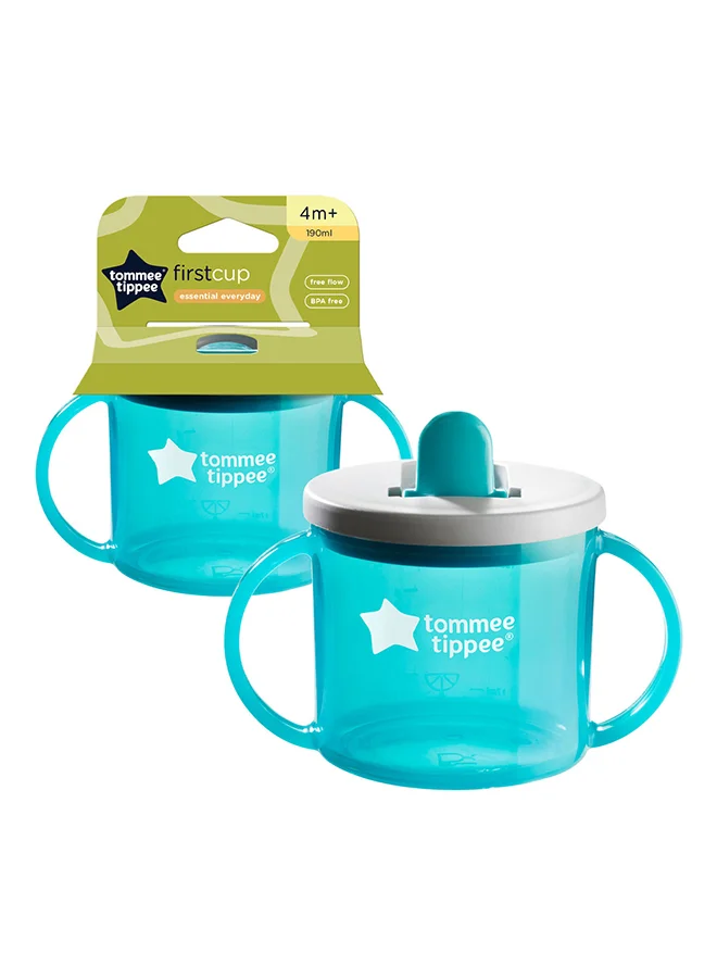 tommee tippee Easiflow 360 Lip Activated Trainer Cup With Easy-Grip Handles Leak-Proof Dentist Recommended 190 ml, 4 Months+ - Assorted