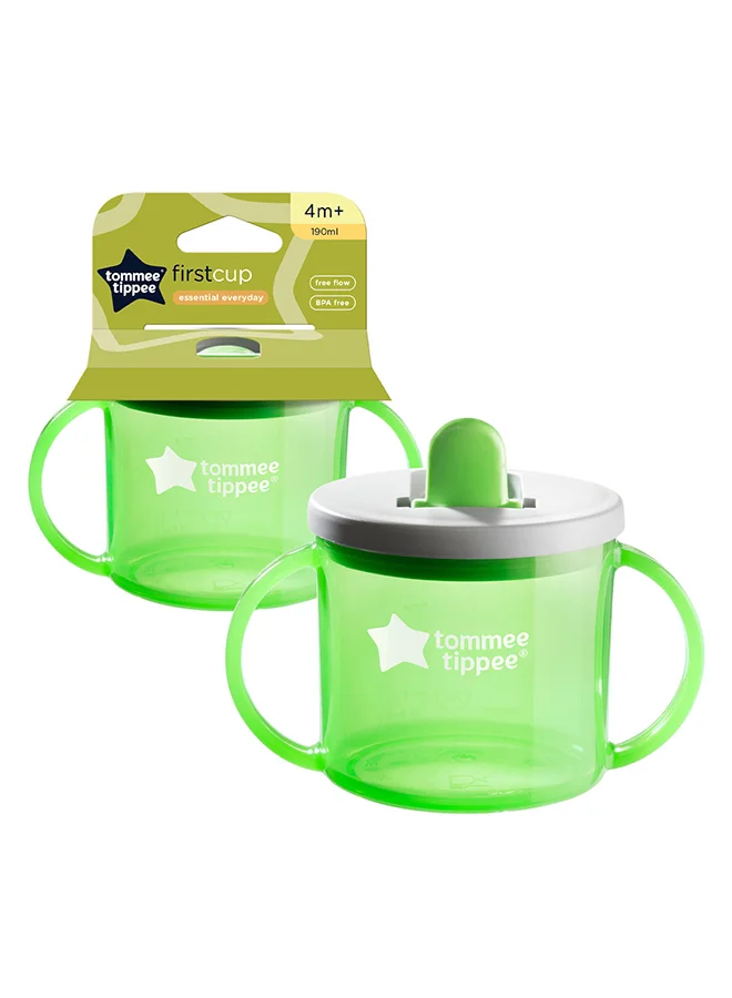 tommee tippee Easiflow 360 Lip Activated Trainer Cup With Easy-Grip Handles Leak-Proof Dentist Recommended 190 ml, 4 Months+ - Assorted