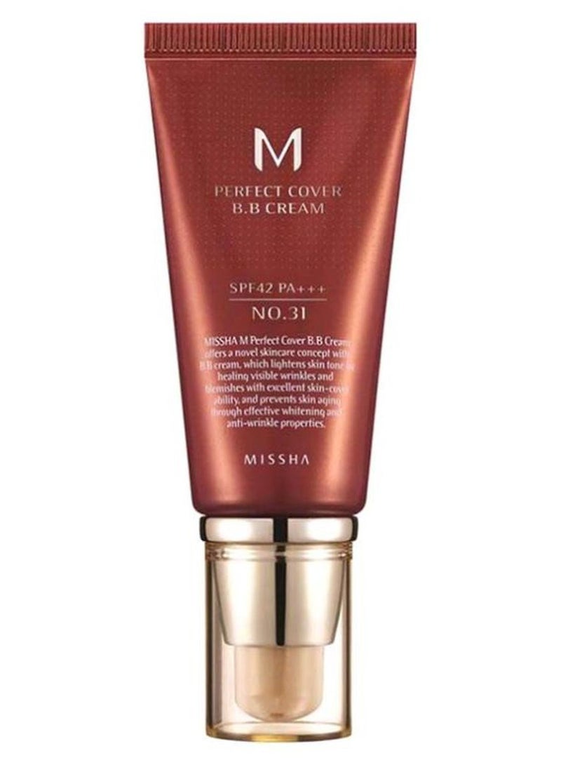Missha M Perfect Cover BB Cream With SPF 42 PA+++ Golden Beige - Image 1