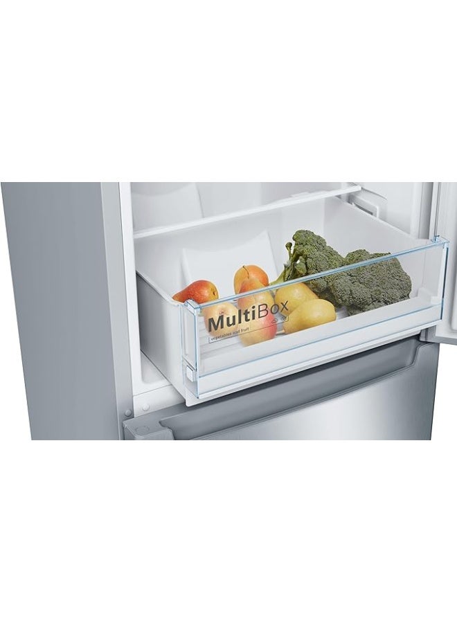 BOSCH 329 L Gross and 302 L Net Capacity Refrigerator With Bottom Freezer, Series 2,No Frost, Multi-Airflow System, KGN36NL30M Silver KGN36NL30M Silver - Image 4