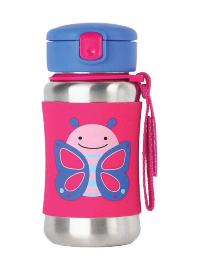 سكيب هوب زجاجة بماصة من الاستانلس ستيل وطبعة فراشة - ألوان متعددة - Image 1