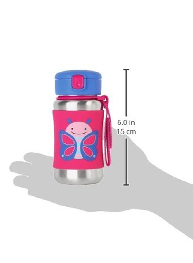 سكيب هوب زجاجة بماصة من الاستانلس ستيل وطبعة فراشة - ألوان متعددة - Image 3