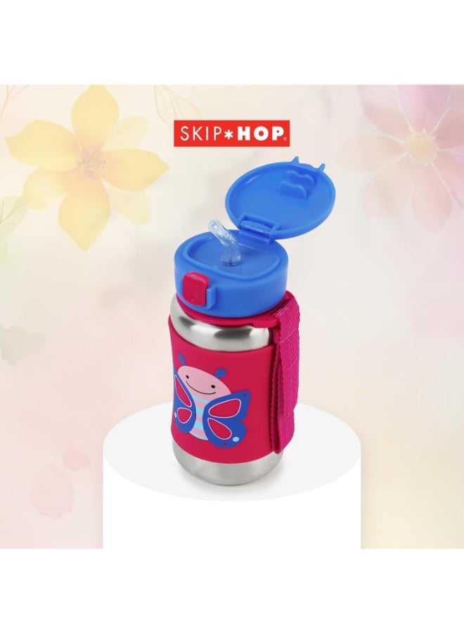 سكيب هوب زجاجة بماصة من الاستانلس ستيل وطبعة فراشة - ألوان متعددة - Image 5