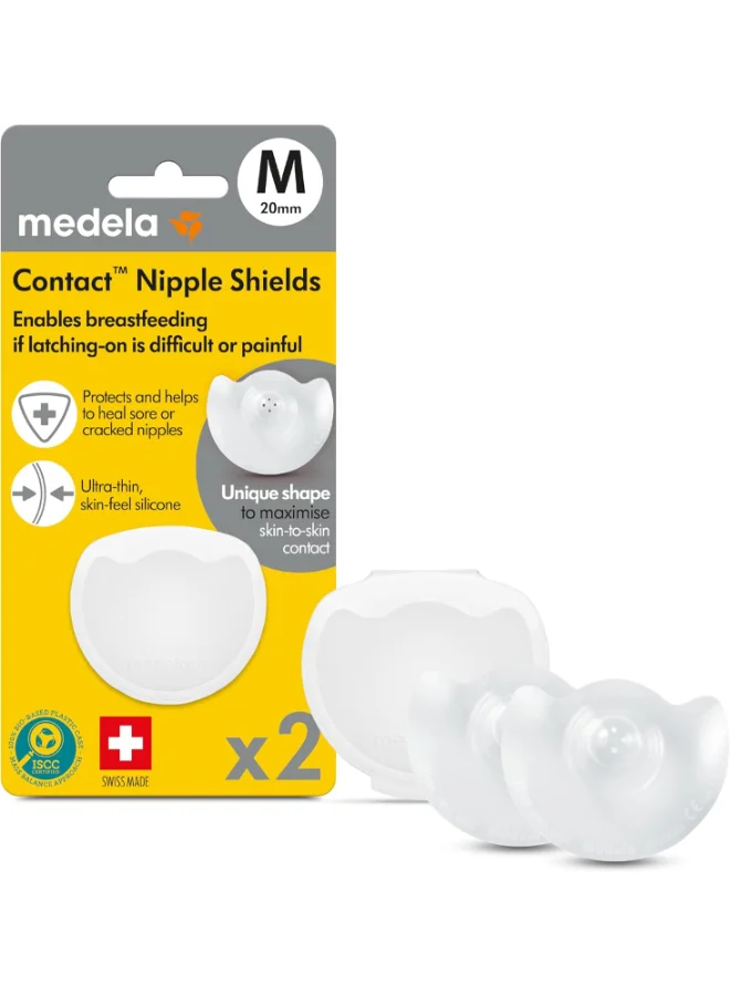 Medela 2 Pieces Contact Nipple Shields Small - Assist With Latching, Protective Barrier Made From Soft Silicone - Packaging May Vary
