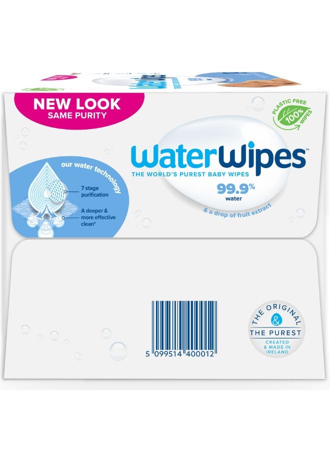 WaterWipes - Original Plastic Free Baby Wipes, 720 Wet Wipes, 99.9% Water Based And Unscented For Sensitive Skin Pack of 12 - Image 1