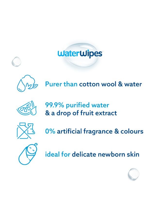 WaterWipes - Original Plastic Free Baby Wipes, 720 Wet Wipes, 99.9% Water Based And Unscented For Sensitive Skin Pack of 12 - Image 1