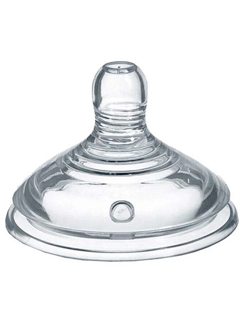 tommee tippee Closer to Nature Baby Bottle Teats, Breast-like, Anti-colic valve, Soft Silicone, Vari-Flow, Pack of 2